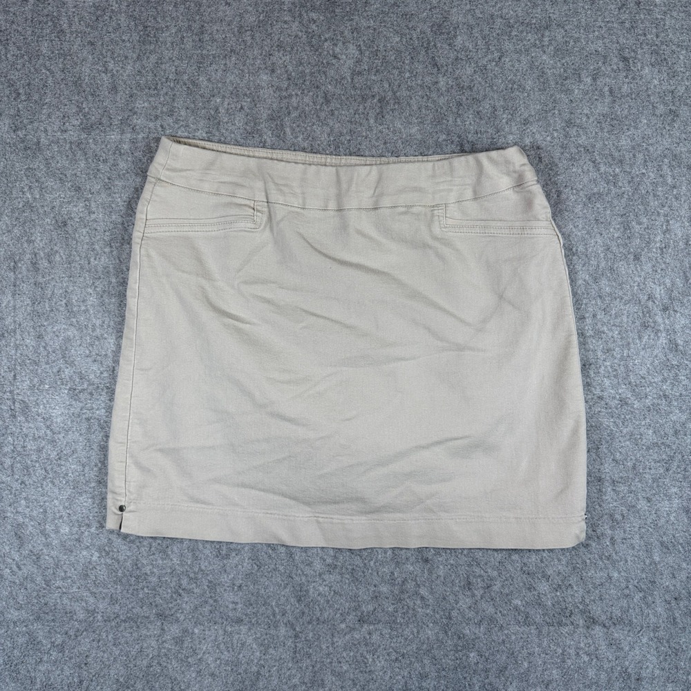 Croft & Barrow Womens Effortless Stretch Skort 10 Regular Khaki Pull On Comfort